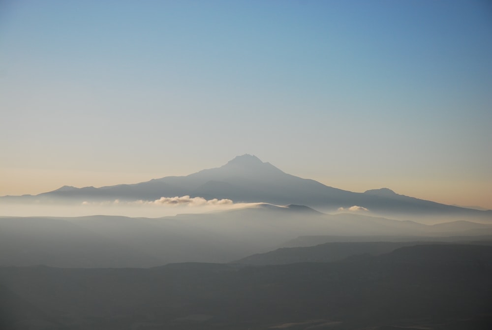 mountain covered with fog