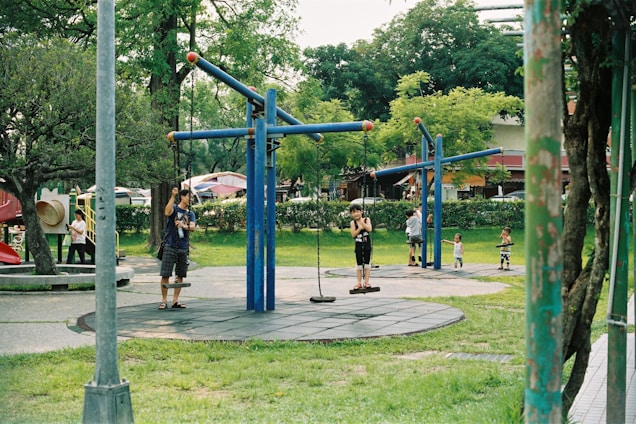 A warm scene of children playing together in a community park in Argentina.