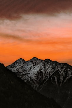 mountain summit during sunset