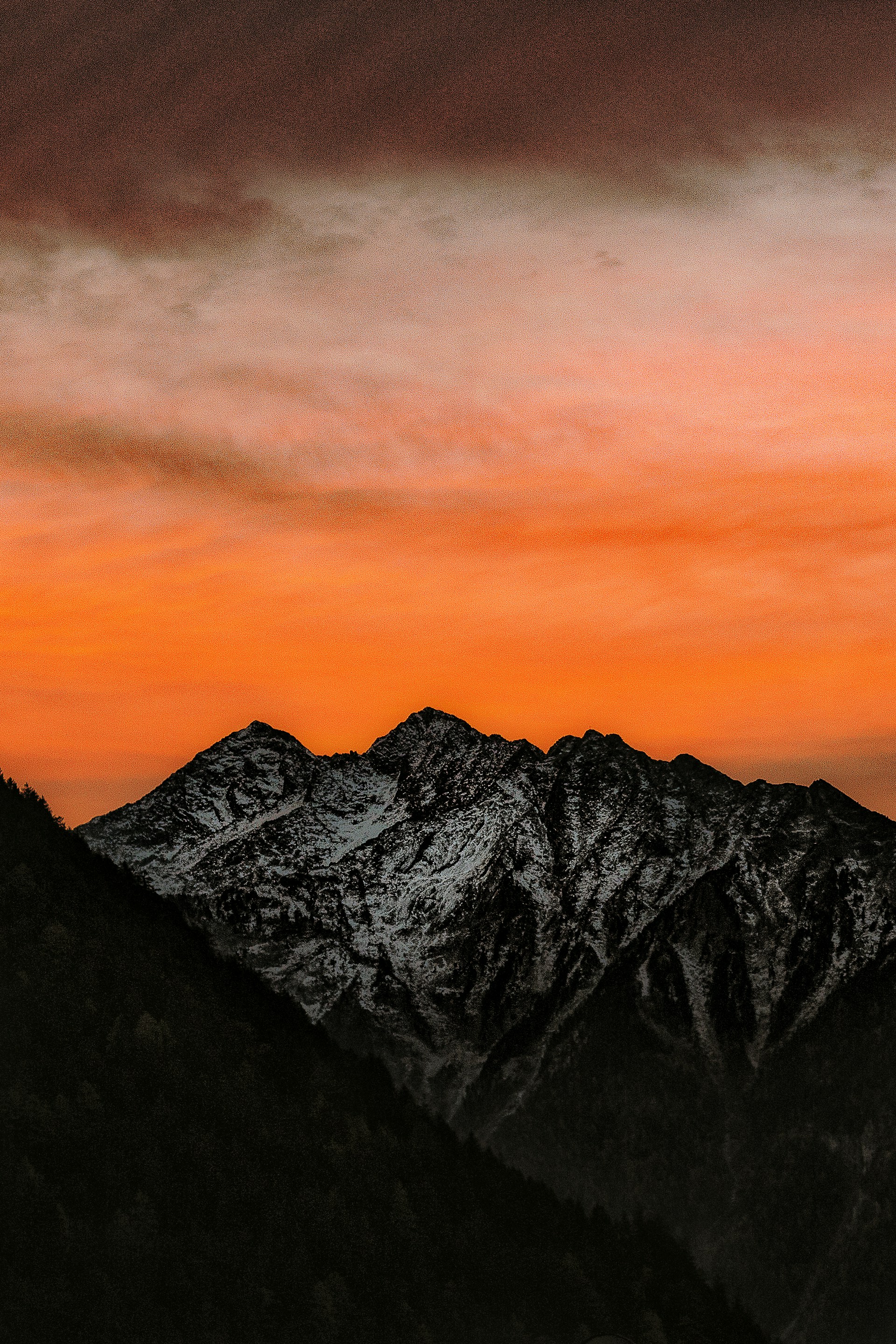 mountain summit during sunset