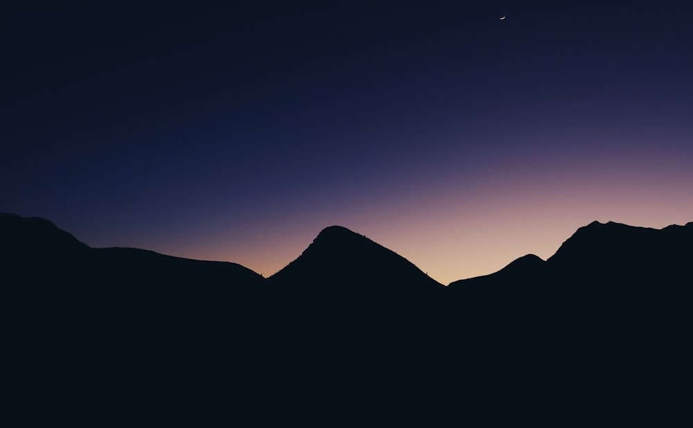 silhouette of mountain hill