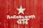 Wooden planks painted red form a background for the word 'Barcelona' with the number '1876' written underneath in white paint. A white star is displayed above the text, giving the composition a vintage or rustic look.