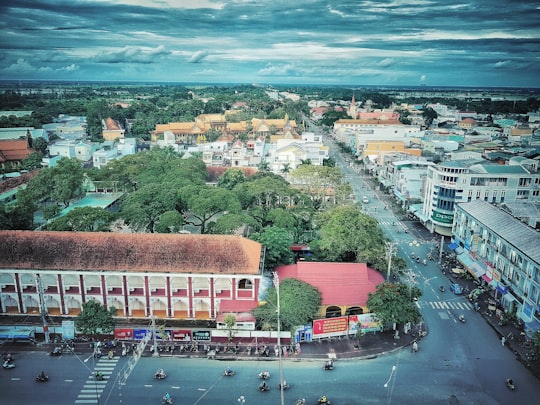 aerial photography of buildings during daytime in Sóc Trăng Vietnam