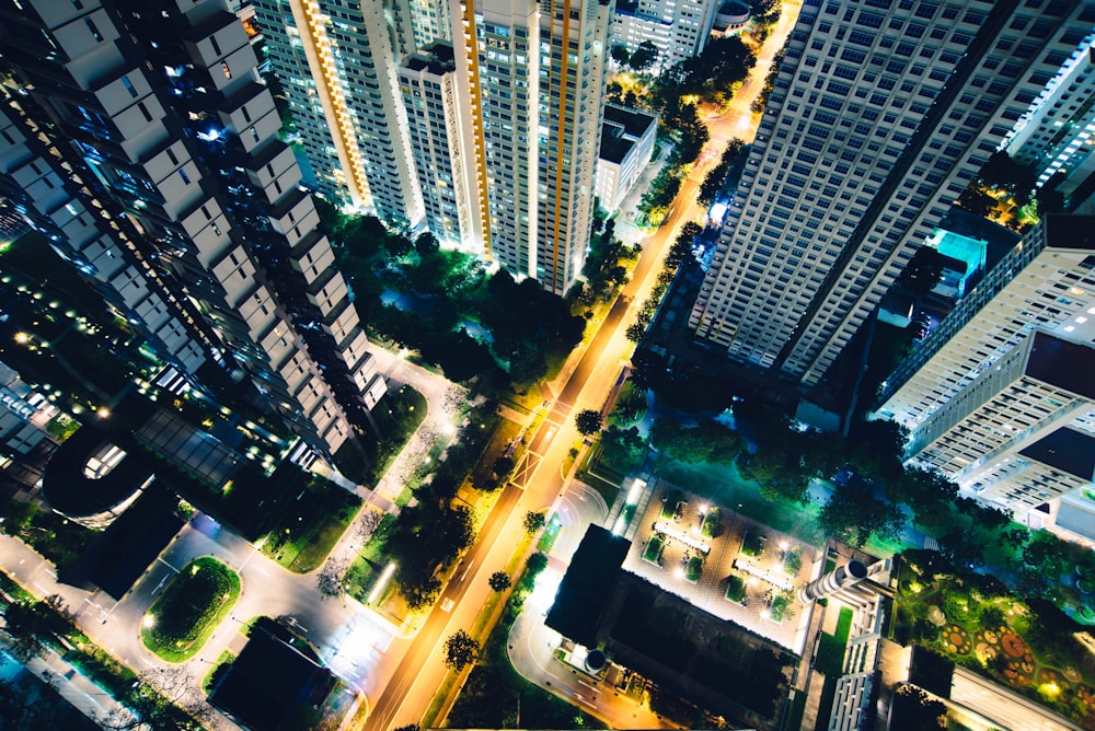 birds-eye view of cityscape high-rise building