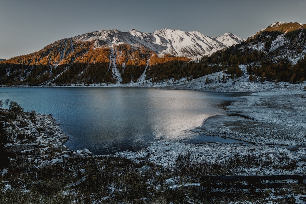 mountain near body of water