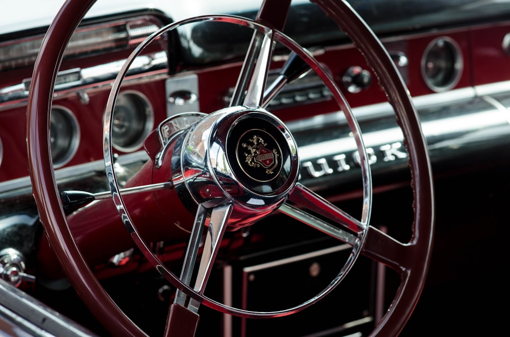 gray and brown car steering wheel