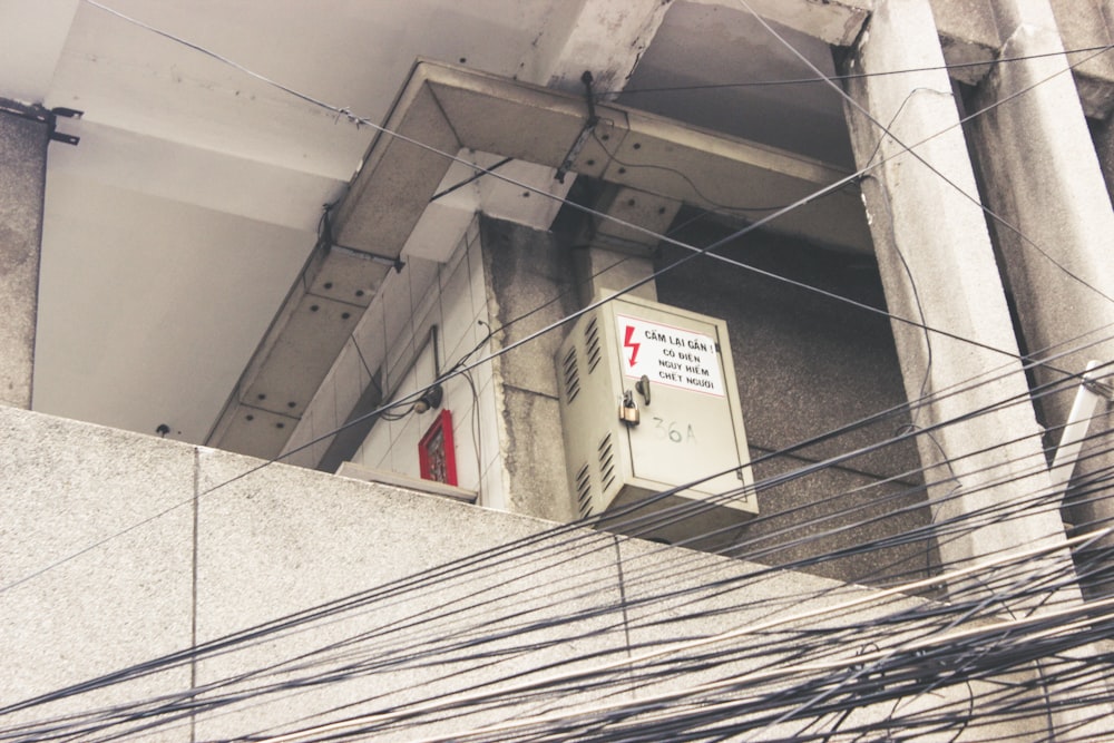 electricity distribution board mounted on wall