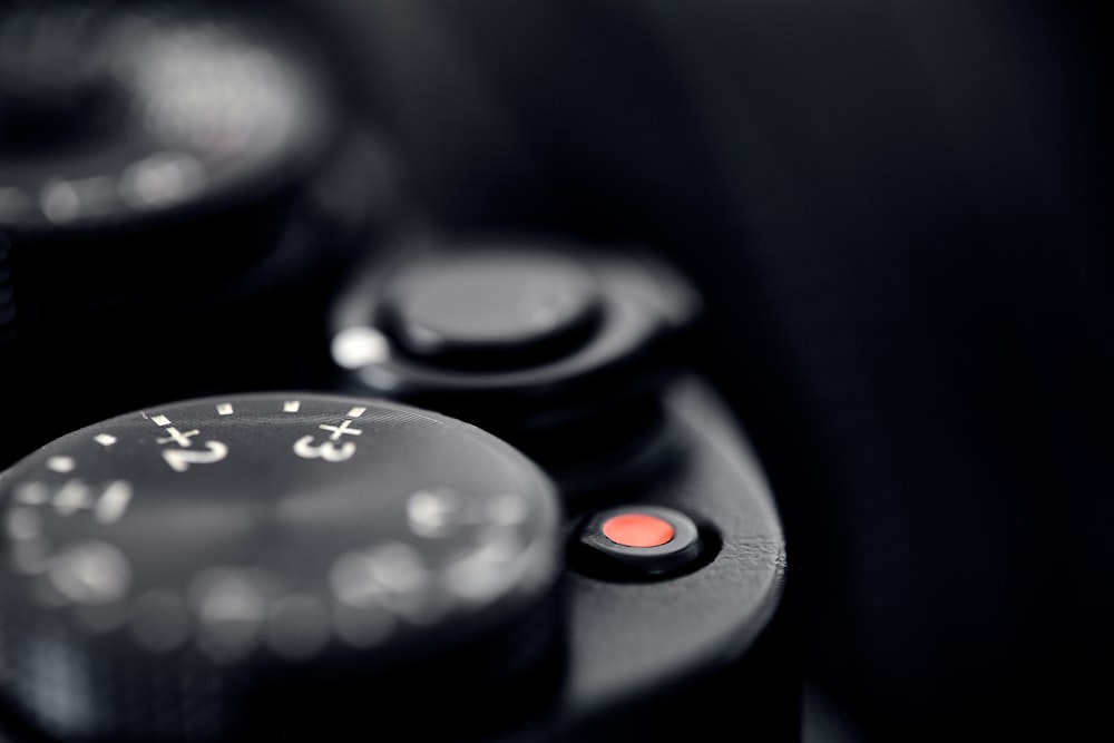 close view of DSLR camera buttons