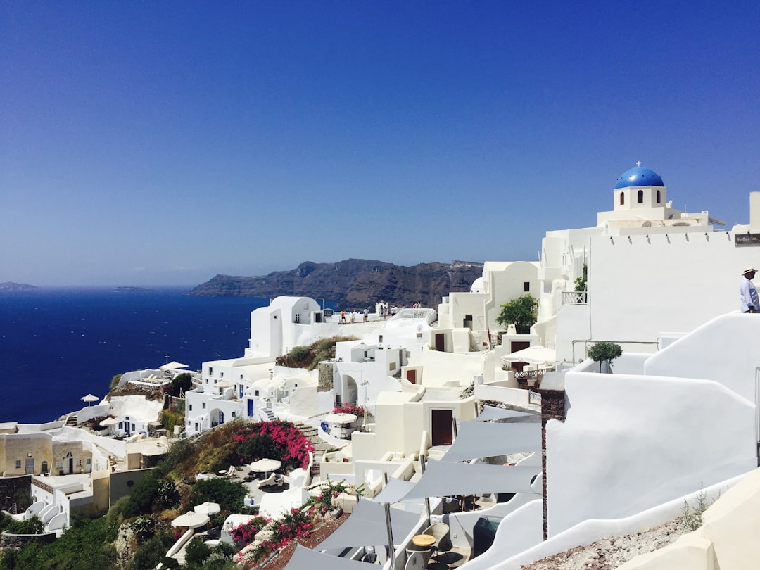 white concrete buildings under blue sky, I made this picture during my trip to Greece