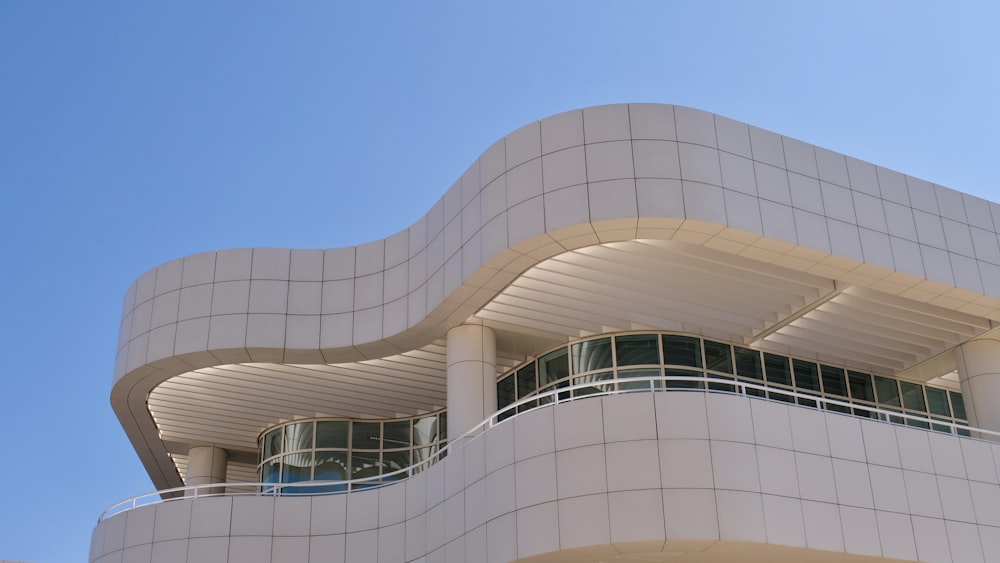 low angle photography of white concrete building