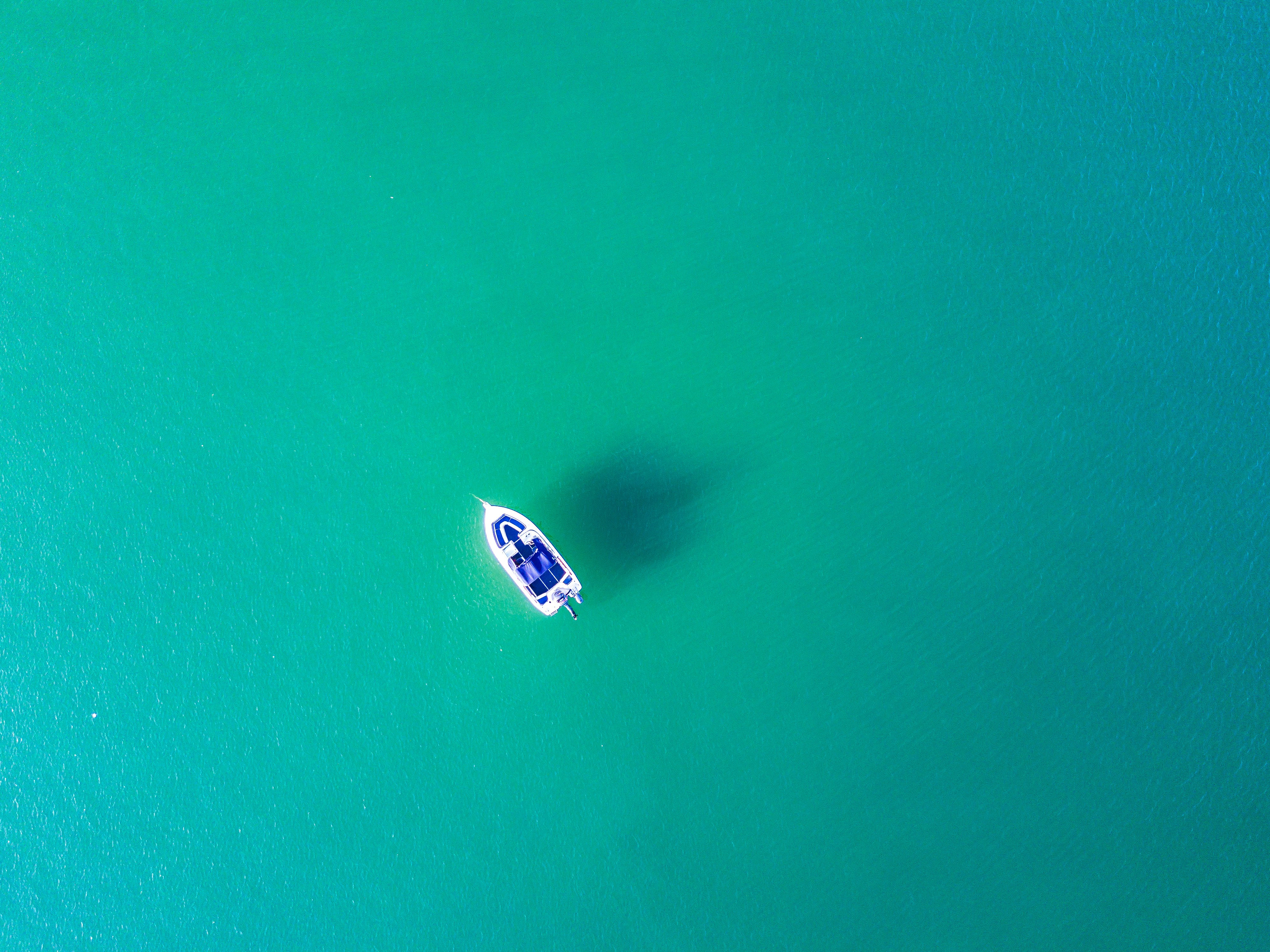aerial photography of white sailing boat