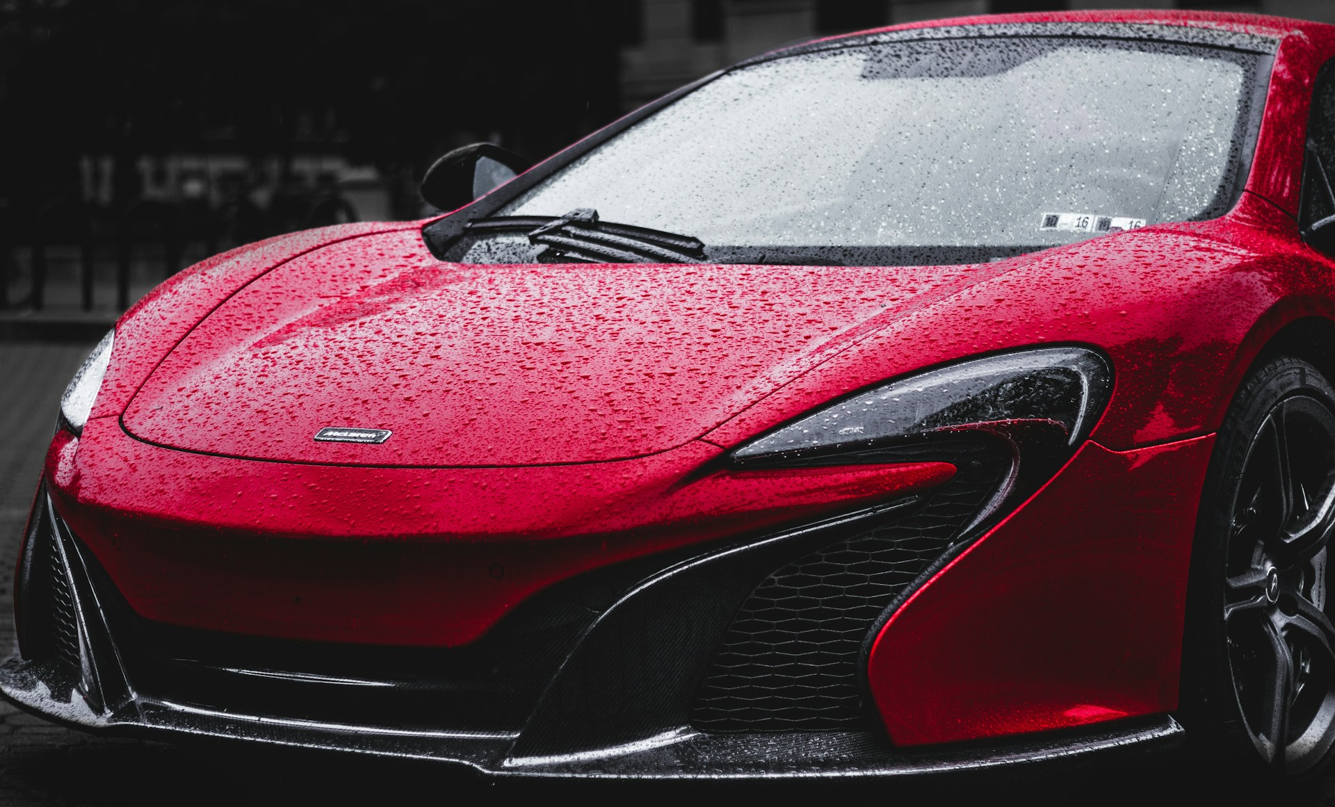 red sports car hood