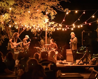 people gathering on concert during night time