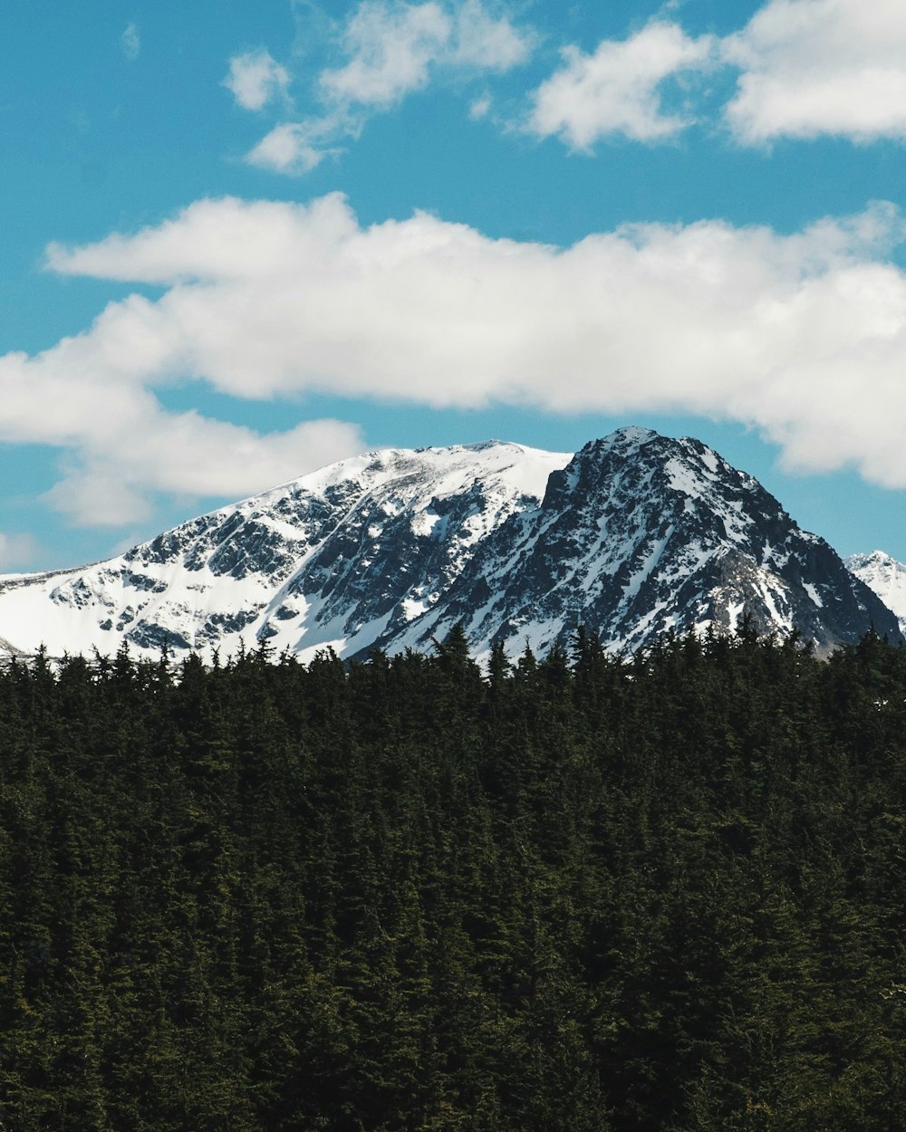 mountain covered by snow during daytime