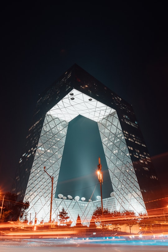 curtain wall building on time lapse photography in CCTV Headquarters China