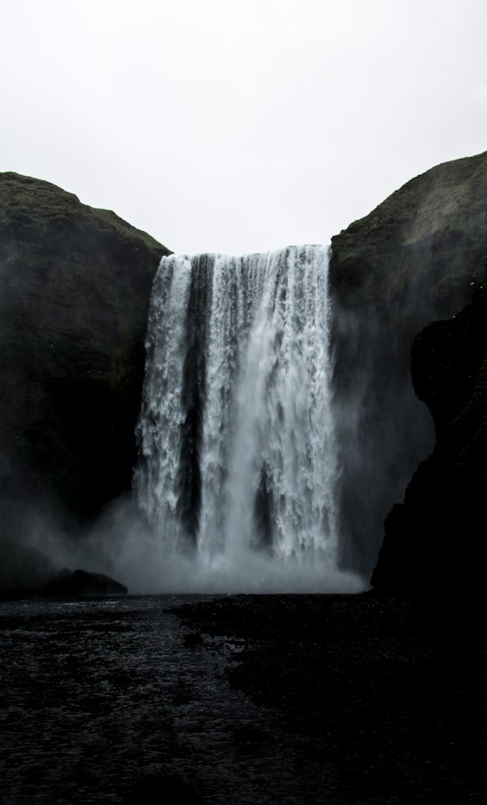 time lapse photography of waterfalls in Skógafoss Iceland