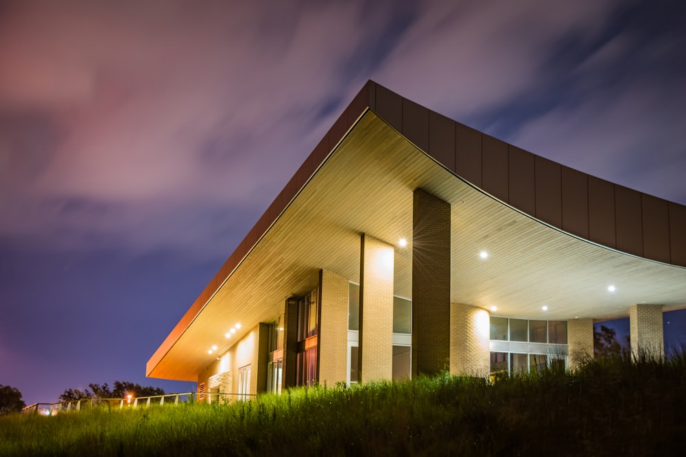 building surrounded green grass