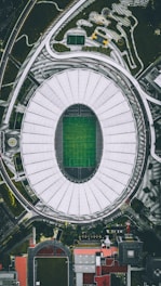 aerial photo of football field