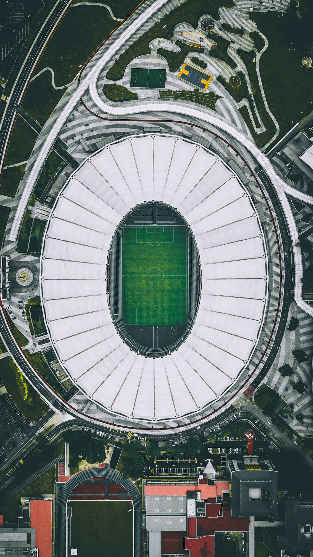 foto aérea do campo de futebol