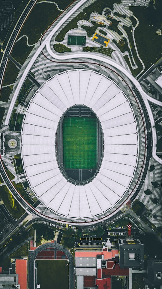 aerial photo of football field in Bukit Jalil National Stadium Malaysia