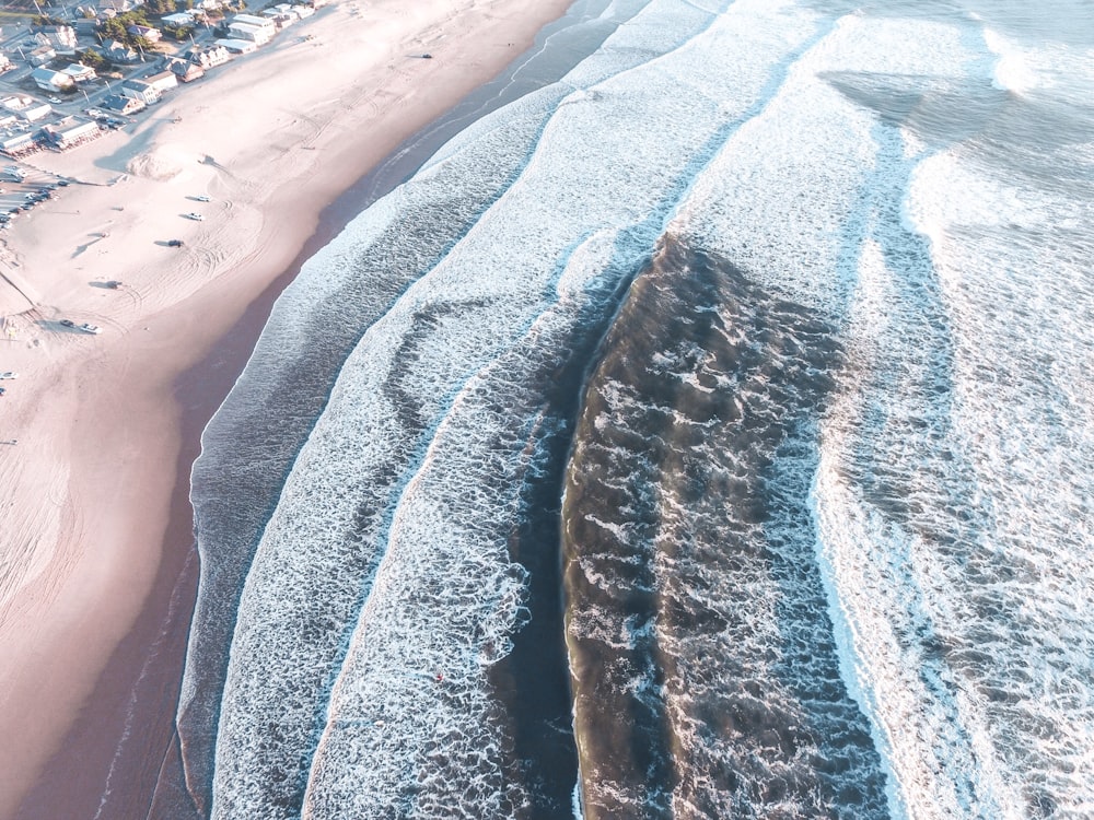 aerial view photography of sea waves