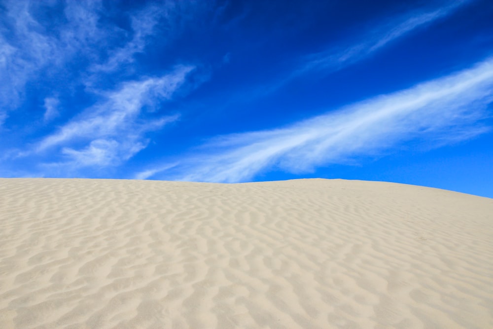 desert under blue skies