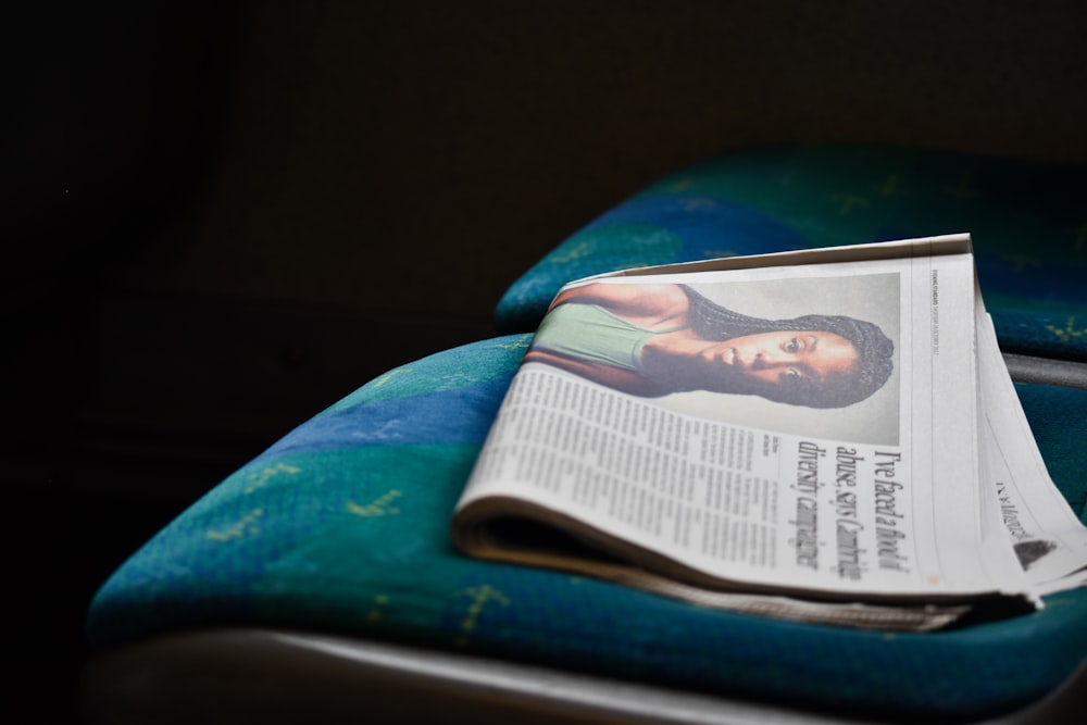 newspaper on chair