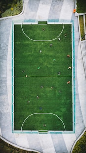 aerial photography of people playing soccer