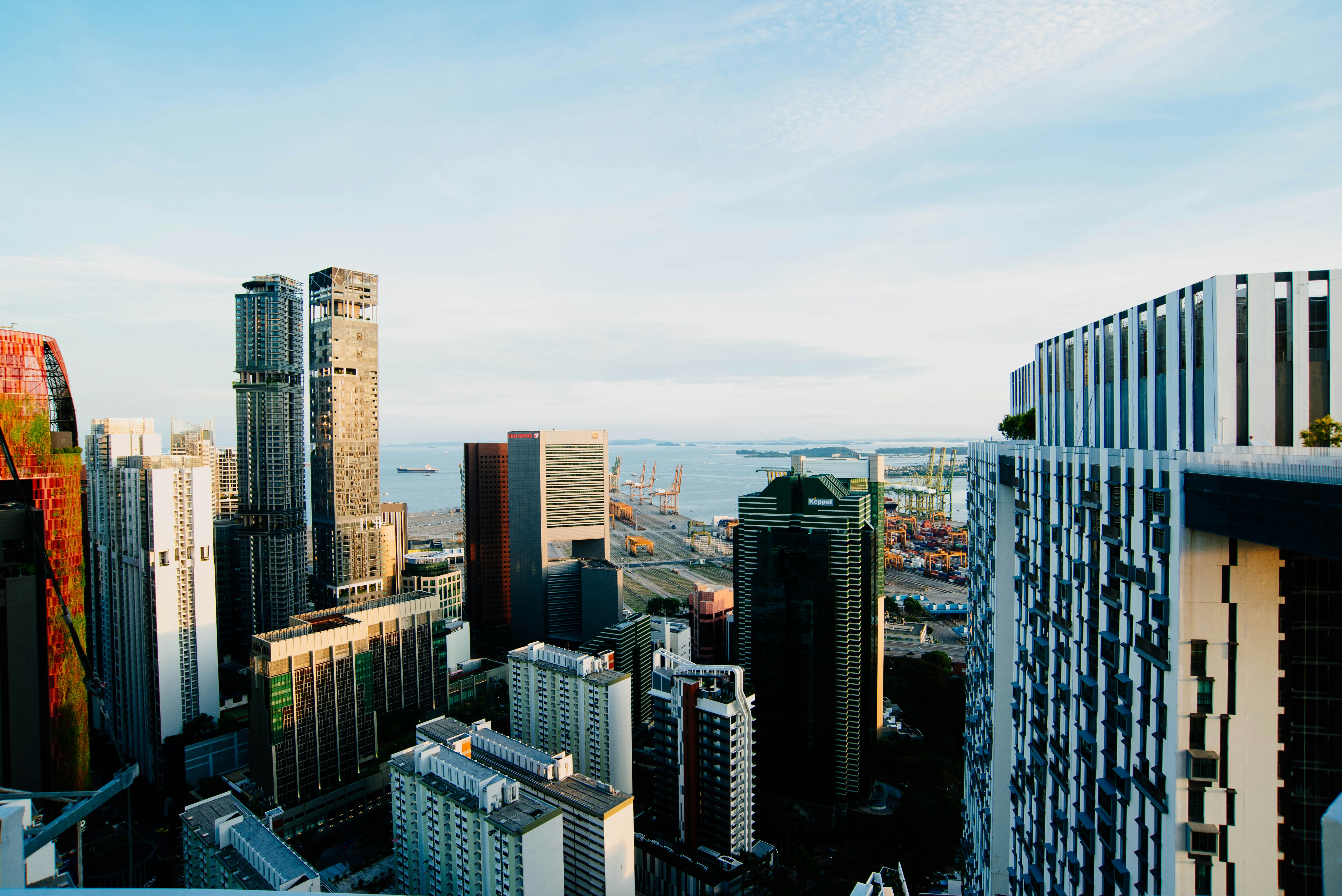 bird's-eye view of city buildings