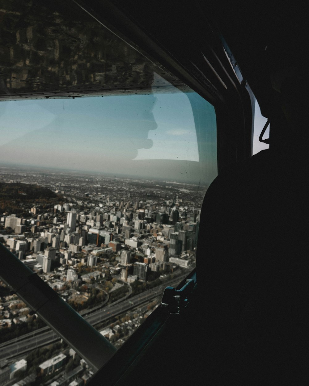 aerial view of city buildings