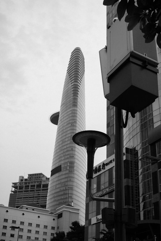 grayscale photography of high-rise building in Saigon Skydeck Vietnam