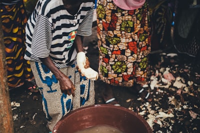 person white cloth near pail sierra leone zoom background