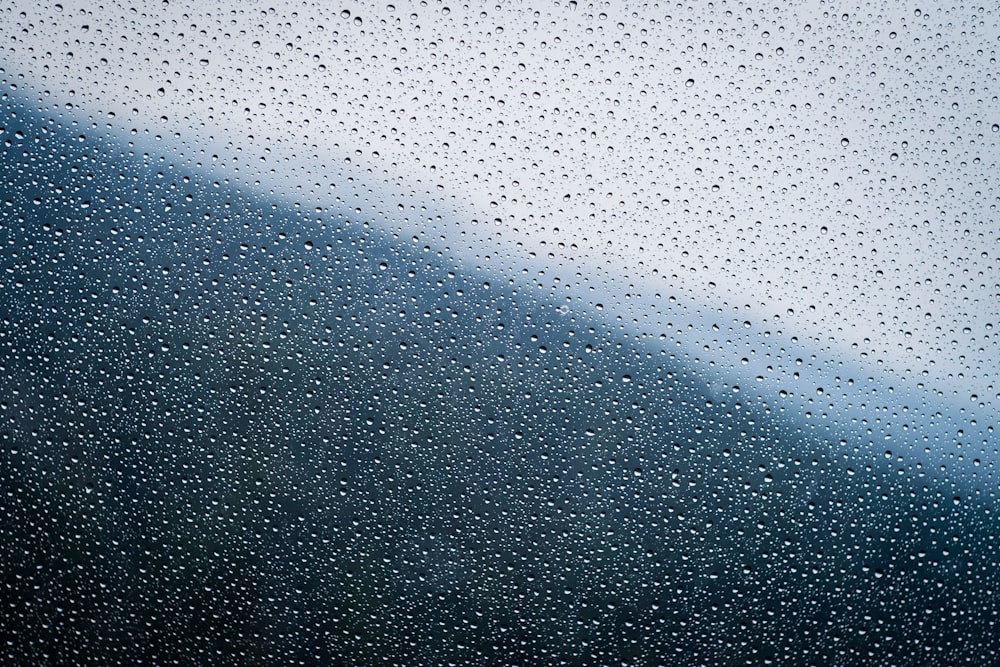 rain drops on the window of a car