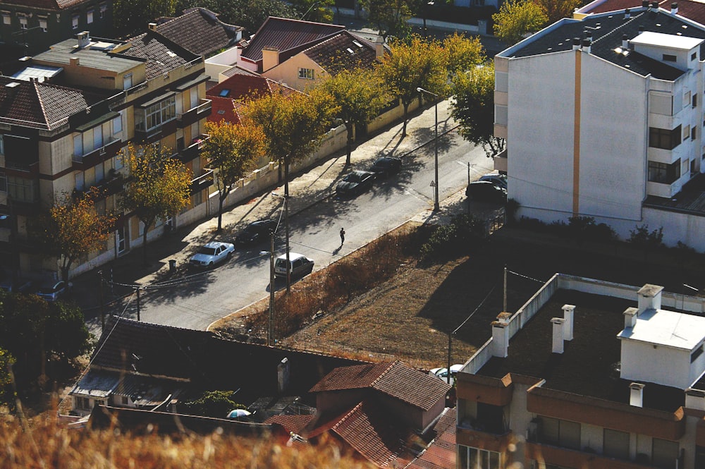 aerial photography of white and brown houses