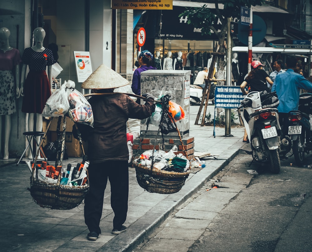 person selling products on the street