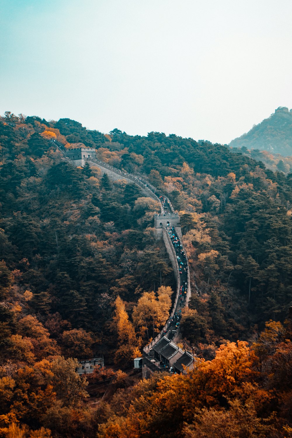 fotografia vista panorâmica da Grande Muralha da China