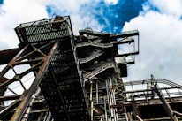 A wide view of a modern factory showcasing metal structures under construction.