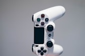 white Sony PS4 DualShock controller over person's palm