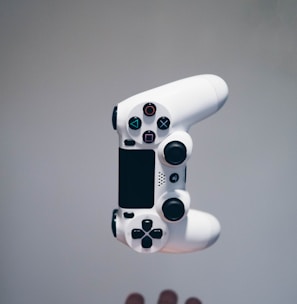 white Sony PS4 DualShock controller over person's palm