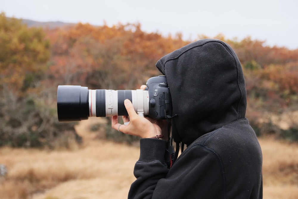 person holding camera