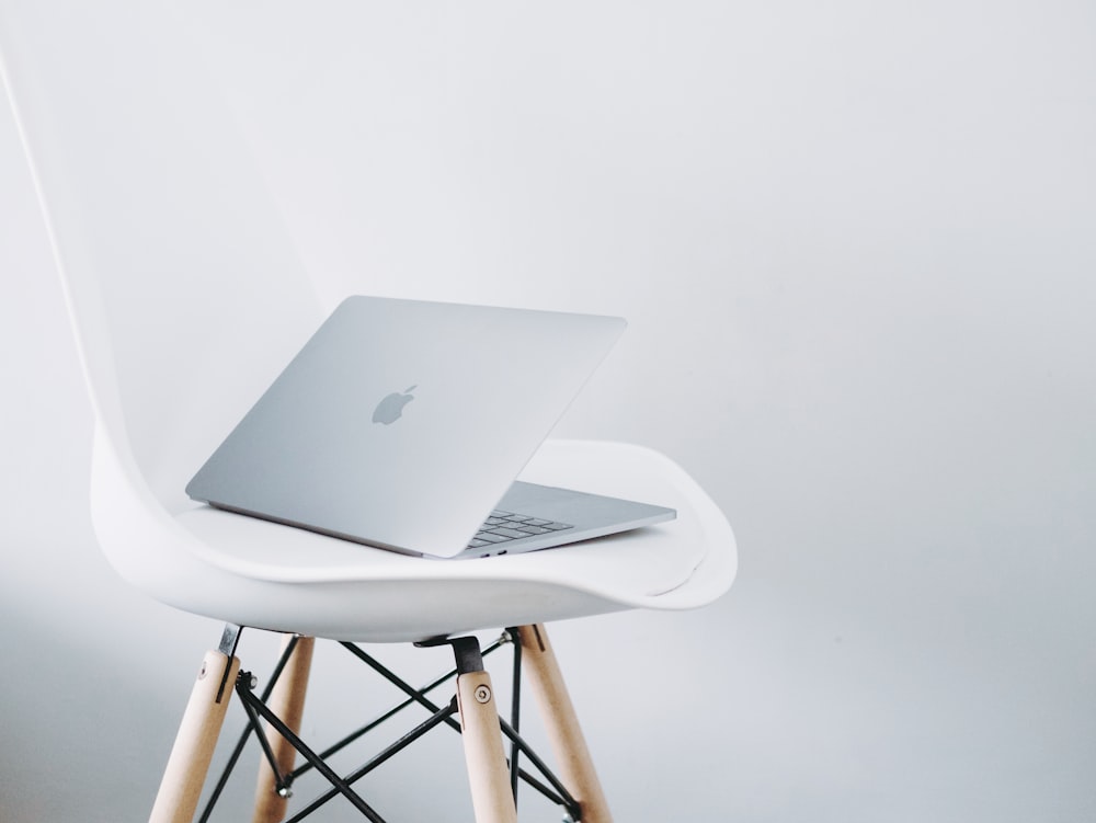 MacBook Air on chair