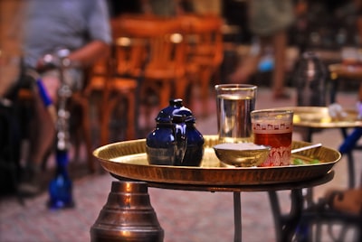 two glasses on tray egypt google meet background