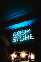 blue Book Store neon signage