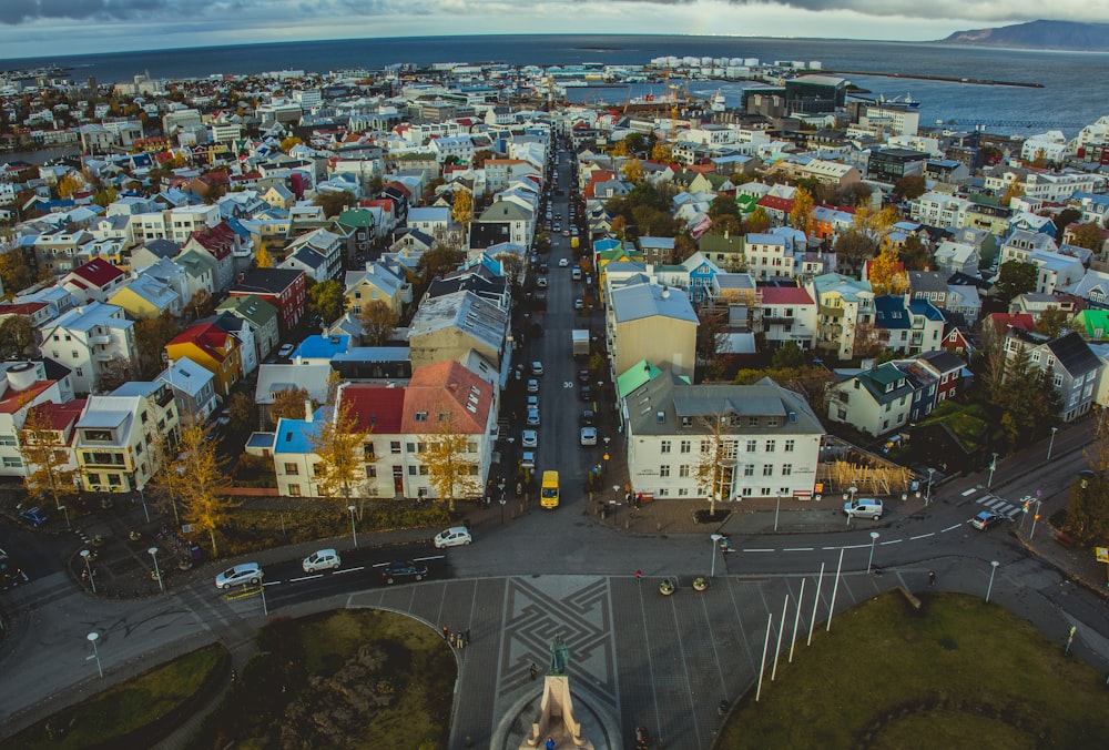 bird's eye view photo of concrete house