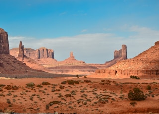 landscape photography of rock formation