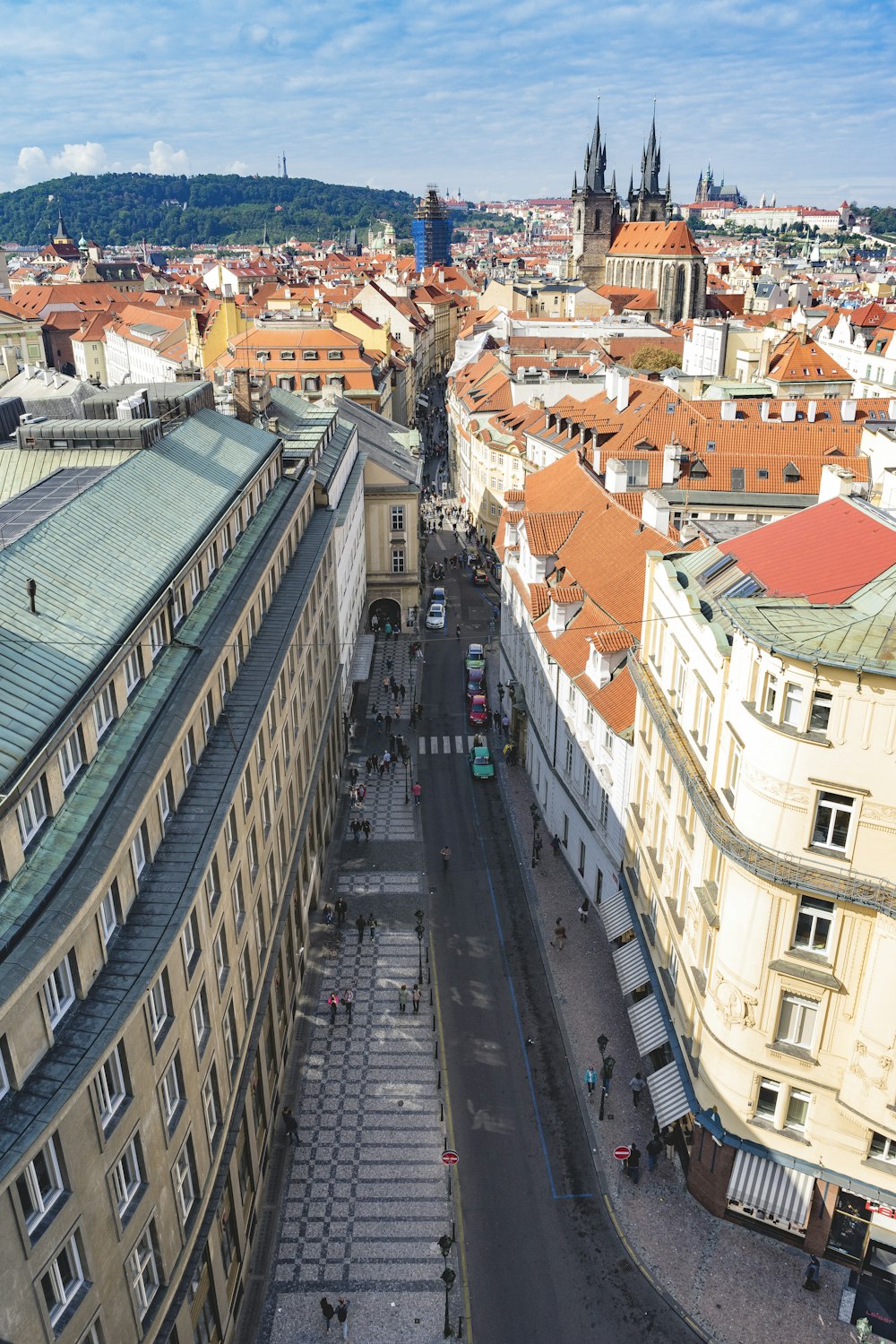 aerial view of concrete buildings