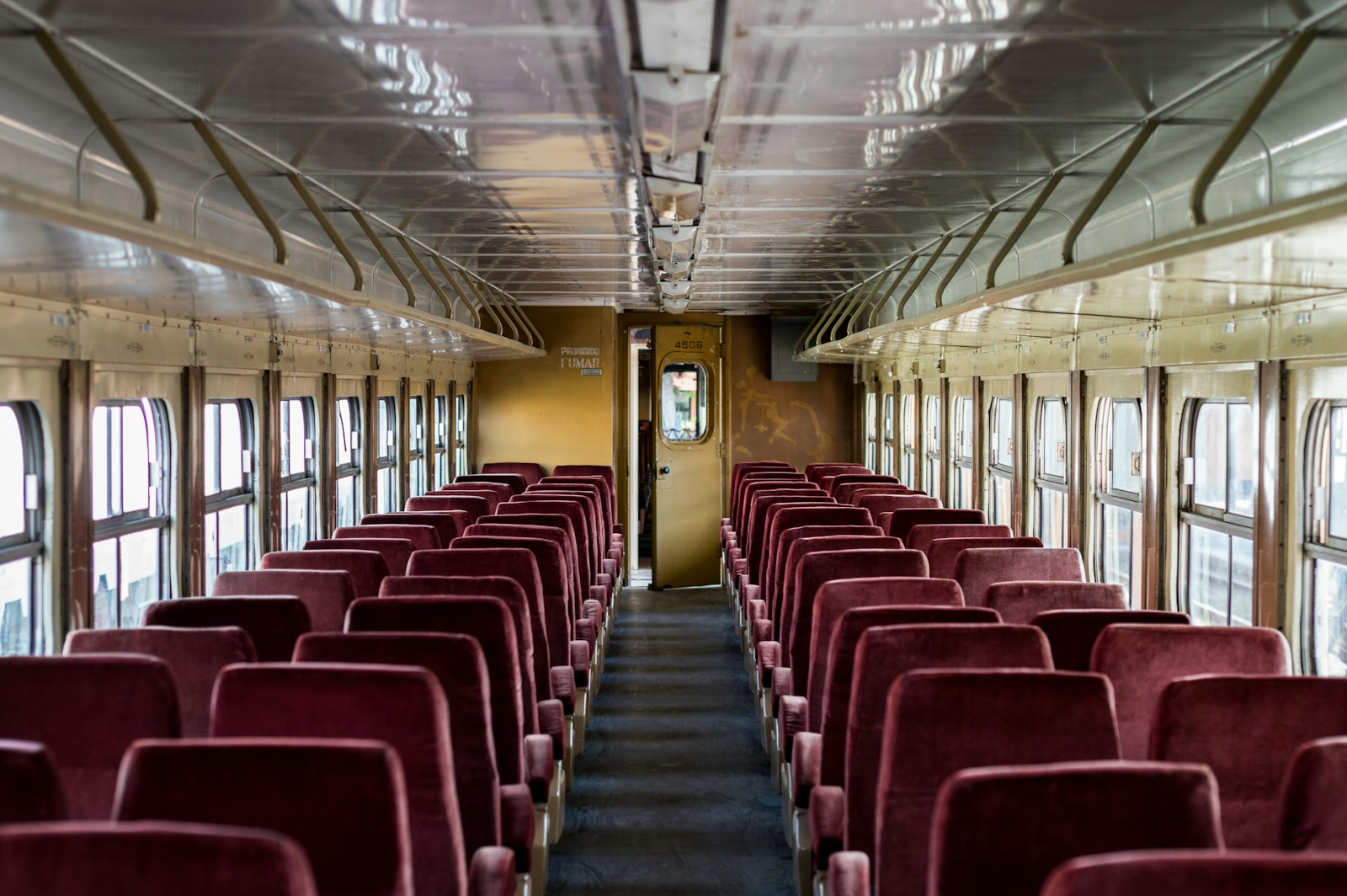 Sigma 50mm F1.4 EX DG HSM sample photo. Interior of train with photography