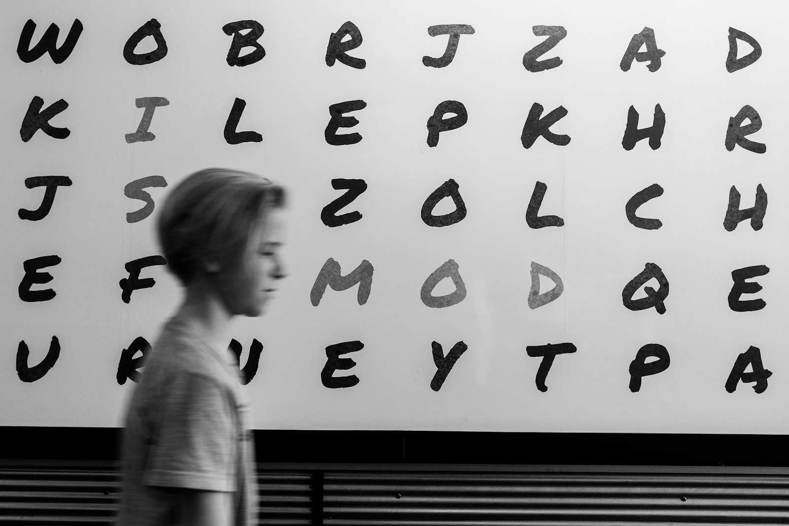 Fujifilm X-E3 sample photo. Boy standing in alphabet photography