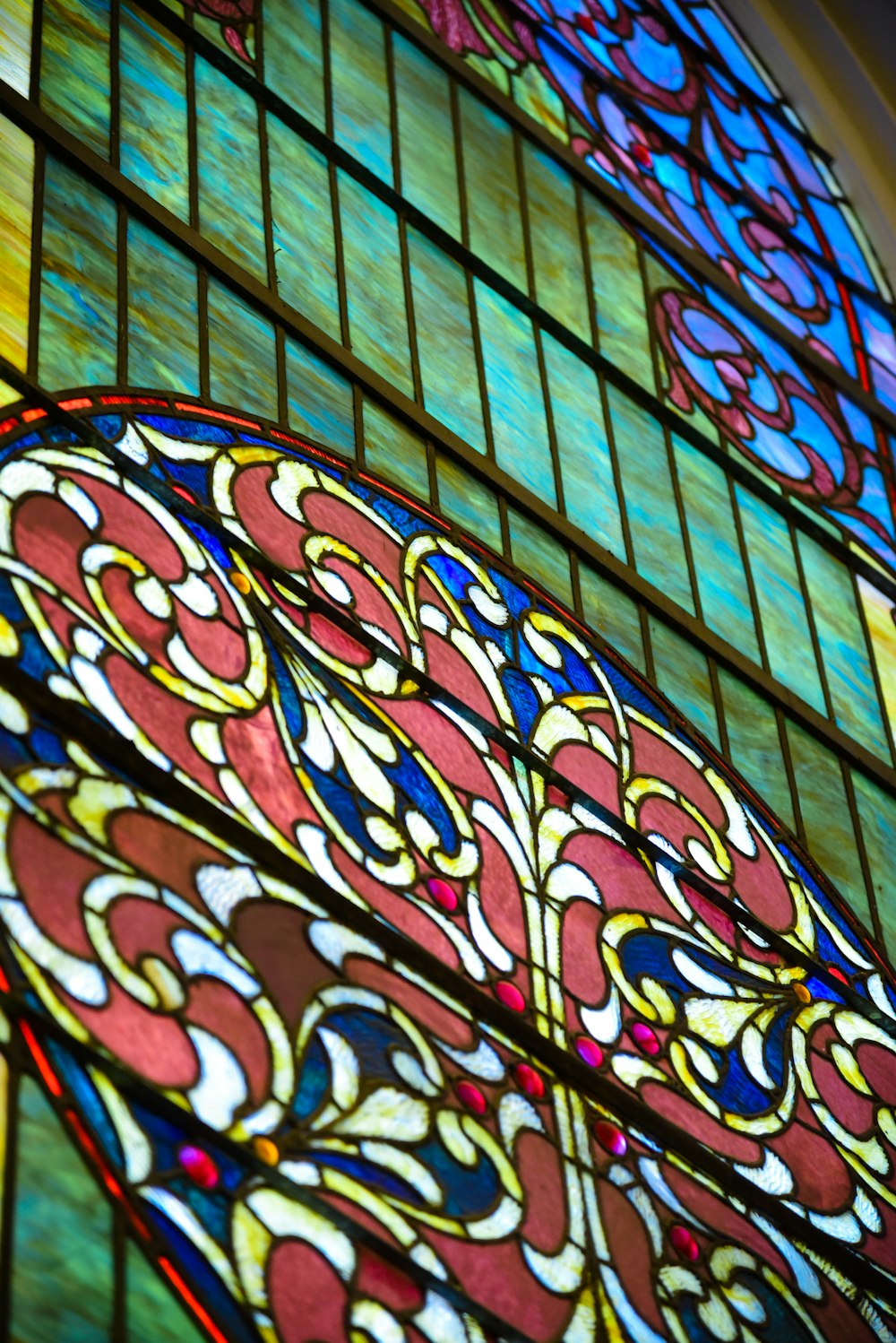 round multicolored glass wall art