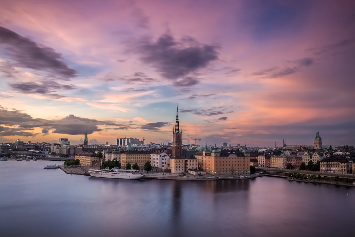 Stockholm waterfront at dusk